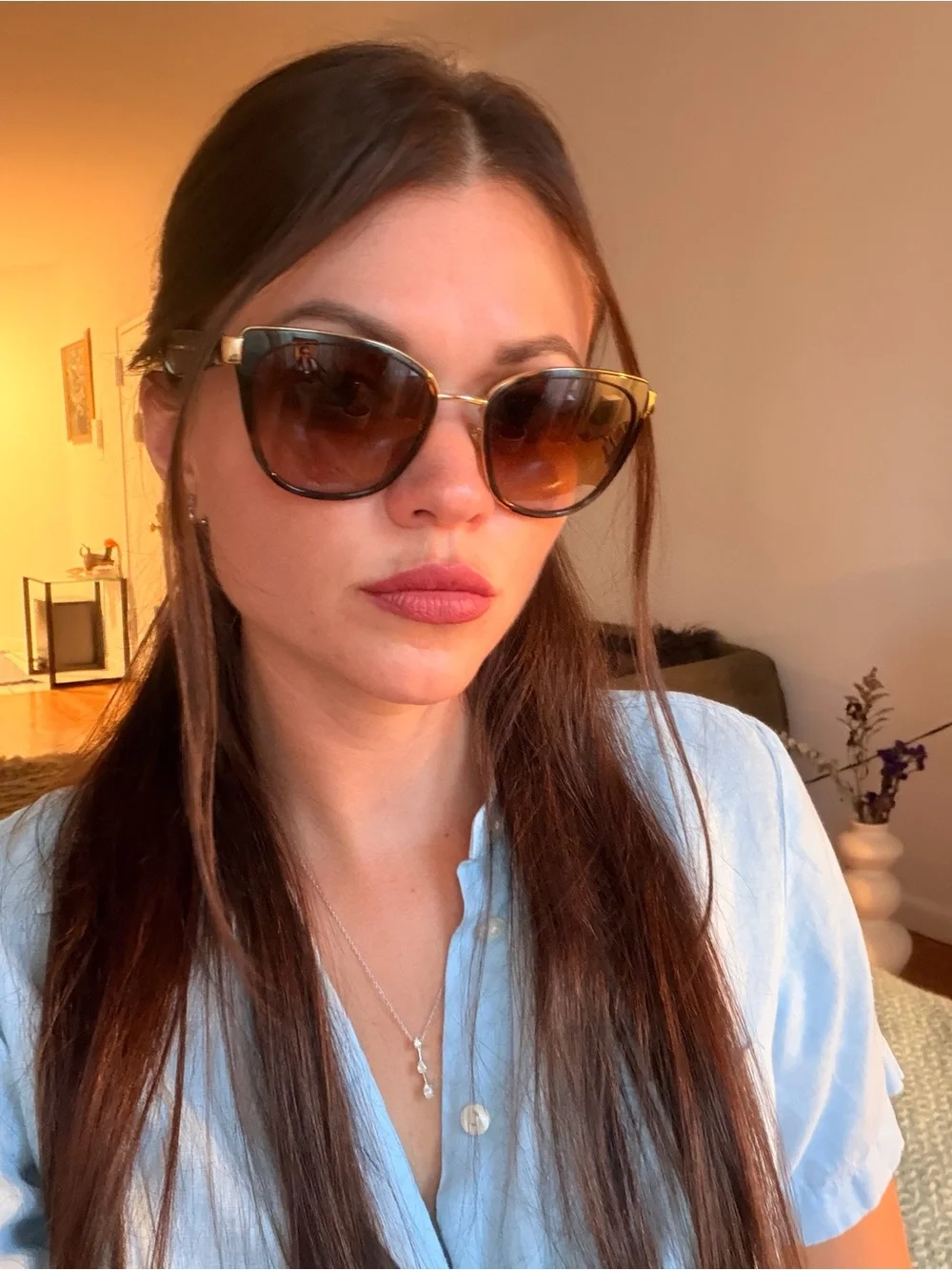 Dolce & Gabbana Women's Tortoiseshell Frame Sunglasses with Gold Accents